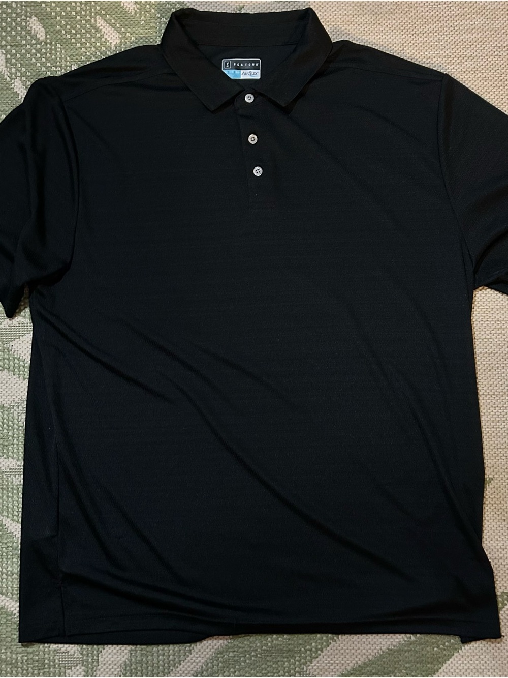 PGA Tour Black Men's Airflux Performance Polo